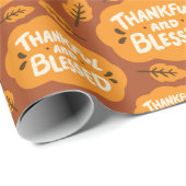 Dankbare en gezegende Herfst Sinaasappel laat fees Cadeaupapier (Rol Hoek)