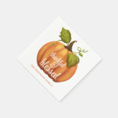 Dankbare en gezegende pompoen Thanksgiving Servet (Hoek)