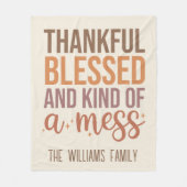 Dankbare en gezegende tekst Gezellige Herfst Herfs Fleece Deken (Voorkant)