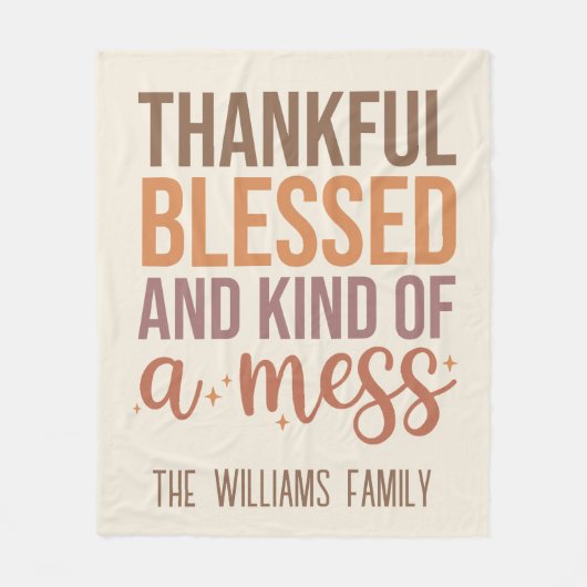 Dankbare en gezegende tekst Gezellige Herfst Herfs Fleece Deken (Voorkant)
