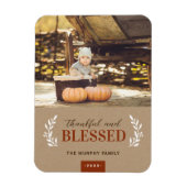 Dankbare en Gezegende Thanksgiving Foto Magneet (Verticaal)