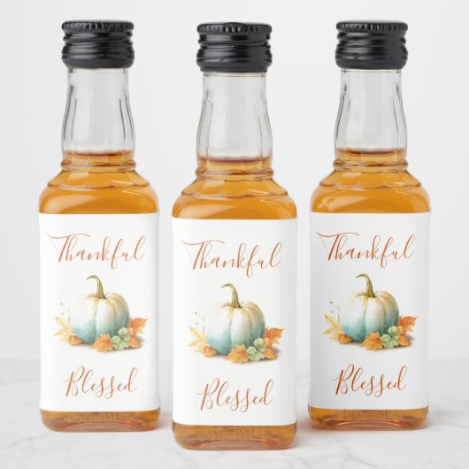 Dankbare en gezegende Thanksgiving Mini Liquor Lab Likeurfles Etiket (Flessen)