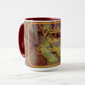 Dankbare en gezegende Thanksgiving Mok (Voorkant links)