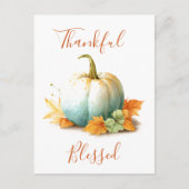 Dankbare en gezegende Thanksgiving vakantie Kaart (Voorkant)