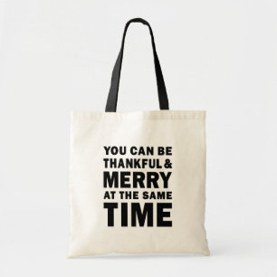 Dankbare en vrolijke kersttas tote bag