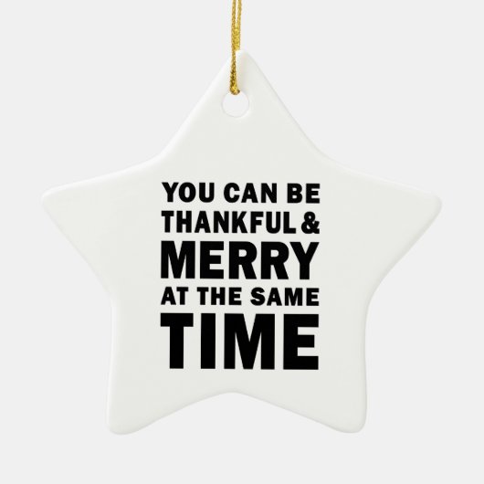 Dankbare en vrolijke moderne kerstster keramisch ornament (Voorkant)