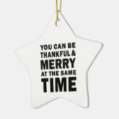 Dankbare en vrolijke moderne kerstster keramisch ornament (Links)
