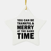 Dankbare en vrolijke moderne kerstster keramisch ornament (Achterkant)
