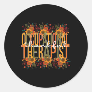 Dankbare ergotherapeut Thanksgiving Ot Th Ronde Sticker