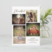 Dankbare Familie Collage Moderne Thanksgiving Foto Feestdagenkaart (Staand voorkant)