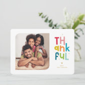 DANKBARE FAMILIE FOTO modern helder kleurrijk Aankondiging (Staand voorkant)