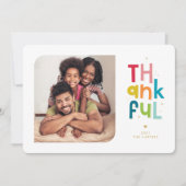 DANKBARE FAMILIE FOTO modern helder kleurrijk Aankondiging (Voorkant)