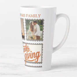 Dankbare Familie Thanksgiving Fotocollage Keepsak Latte Mok