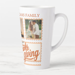 Dankbare Familie Thanksgiving Fotocollage Keepsak Latte Mok