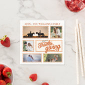 Dankbare Familie Thanksgiving Fotocollage Keepsak Servet (Insitu)