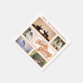 Dankbare Familie Thanksgiving Fotocollage Keepsak Servet (Hoek)