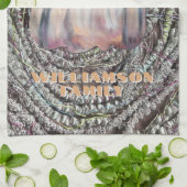 Dankbare familienaam script pompoen rustieke herfs theedoek (Gevouwen)