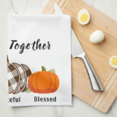 Dankbare families samen keukenhanddoek (Quarter Fold)