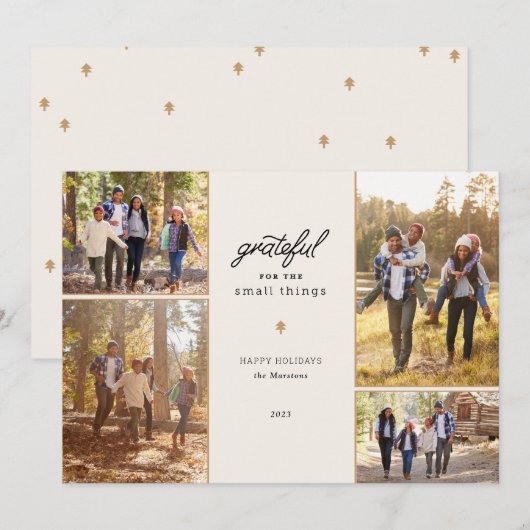 Dankbare Feestdagen 4 Foto Foto Kaart (Voorkant / Achterkant)