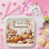 Dankbare feestelijke Thanksgiving 9 inch Papieren Bordje (Feest)