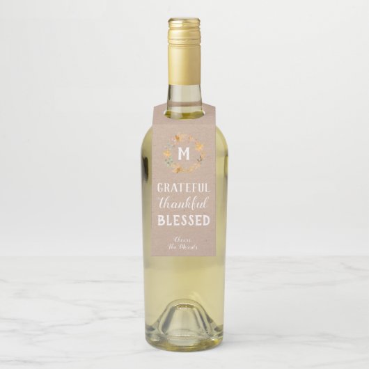 Dankbare Fles Hanger Labels (Op fles)