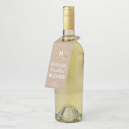 Dankbare Fles Hanger Labels (Schuin)