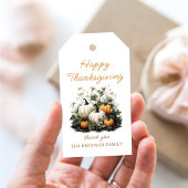Dankbare Floral Pumpkin Thanksgiving Gift Labels Cadeaulabel