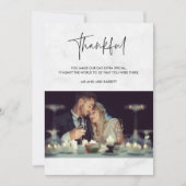 Dankbare Foto Grijs Marmeren Trouwen Dank u kaart (Voorkant)