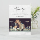 Dankbare Foto Grijs Marmeren Trouwen Dank u kaart (Staand voorkant)