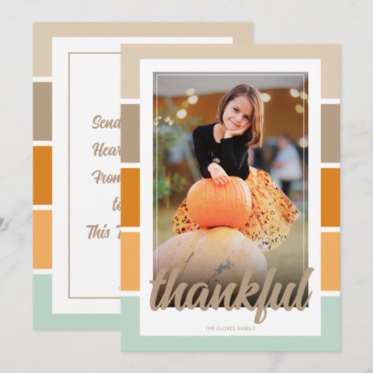 Dankbare foto Thanksgiving Groet Uitnodiging (Voorkant / Achterkant)