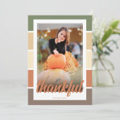 Dankbare foto Thanksgiving Kaart of uitnodiging (Staand voorkant)