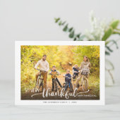 Dankbare foto voor Thanksgiving Feestdagenkaart (Staand voorkant)
