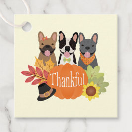 Dankbare Franse Bulldogs Thanksgiving Bedankjes Labels