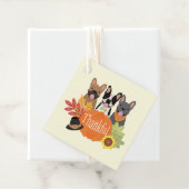 Dankbare Franse Bulldogs Thanksgiving Bedankjes Labels (In situ)