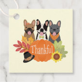 Dankbare Franse Bulldogs Thanksgiving Bedankjes Labels (Voorkant)