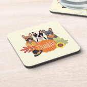 Dankbare Franse Bulldogs Thanksgiving Bier Onderzetter (Linkerzijde)