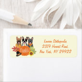 Dankbare Franse Bulldogs Thanksgiving Etiket (Insitu)