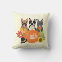 Dankbare Franse Bulldogs Thanksgiving Kussen