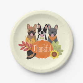 Dankbare Franse Bulldogs Thanksgiving Papieren Bordje