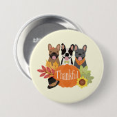 Dankbare Franse Bulldogs Thanksgiving Ronde Button 7,6 Cm (Voorkant /achterkant)