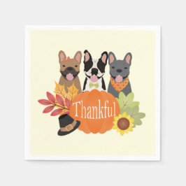 Dankbare Franse Bulldogs Thanksgiving Servet