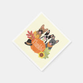 Dankbare Franse Bulldogs Thanksgiving Servet (Hoek)
