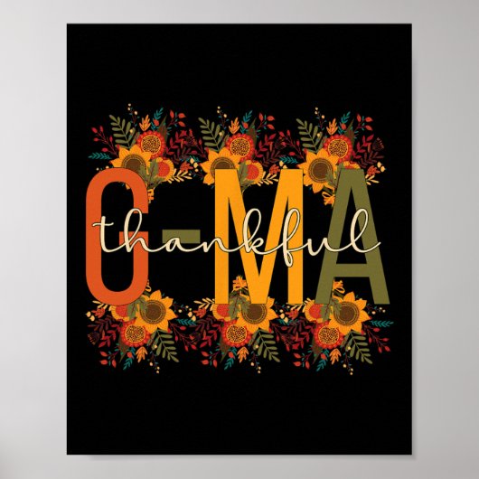 Dankbare G-ma Grootmoeder Thanksgiving G-ma Oma Poster (Voorkant)
