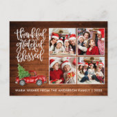 Dankbare Gelukkig Hout Truck 4 Foto Briefkaart (Voorkant)