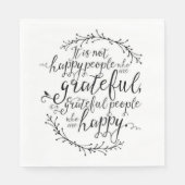 Dankbare gelukkige mensen citeren servet (Voorkant)