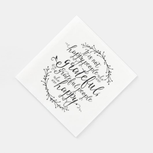 Dankbare gelukkige mensen citeren servet (Hoek)