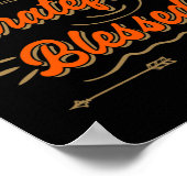 Dankbare gelukzalige gezegende Thanksgiving Mannen Poster (Hoek)