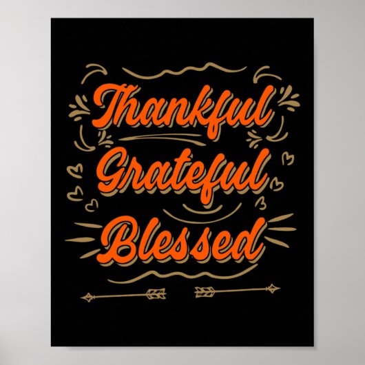 Dankbare gelukzalige gezegende Thanksgiving Mannen Poster (Voorkant)
