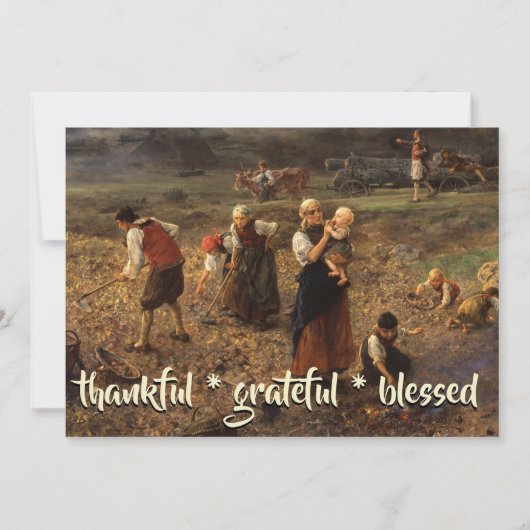 Dankbare gezegende aardappeloogst L. Knaus Feestdagenkaart (Voorkant)