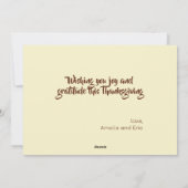 Dankbare gezegende aardappeloogst L. Knaus Feestdagenkaart (Achterkant)